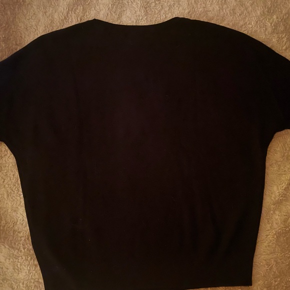 QUINCE NWOT Cotton Cashmere Link Stitch Dolman Sweater Black Size Small Gorgeous - Picture 8 of 12